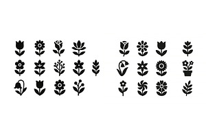 Floral silhouette designs in varying, an Illustration by ZinetroN