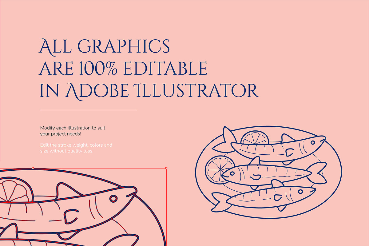 Seafood logo elements and templates, a Graphic by Vasylyka (Photo 15 of 15)