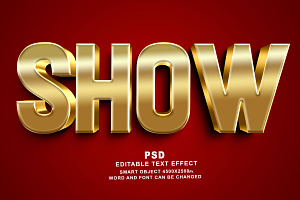 PSD Show Gold 3d Editable Text Effec