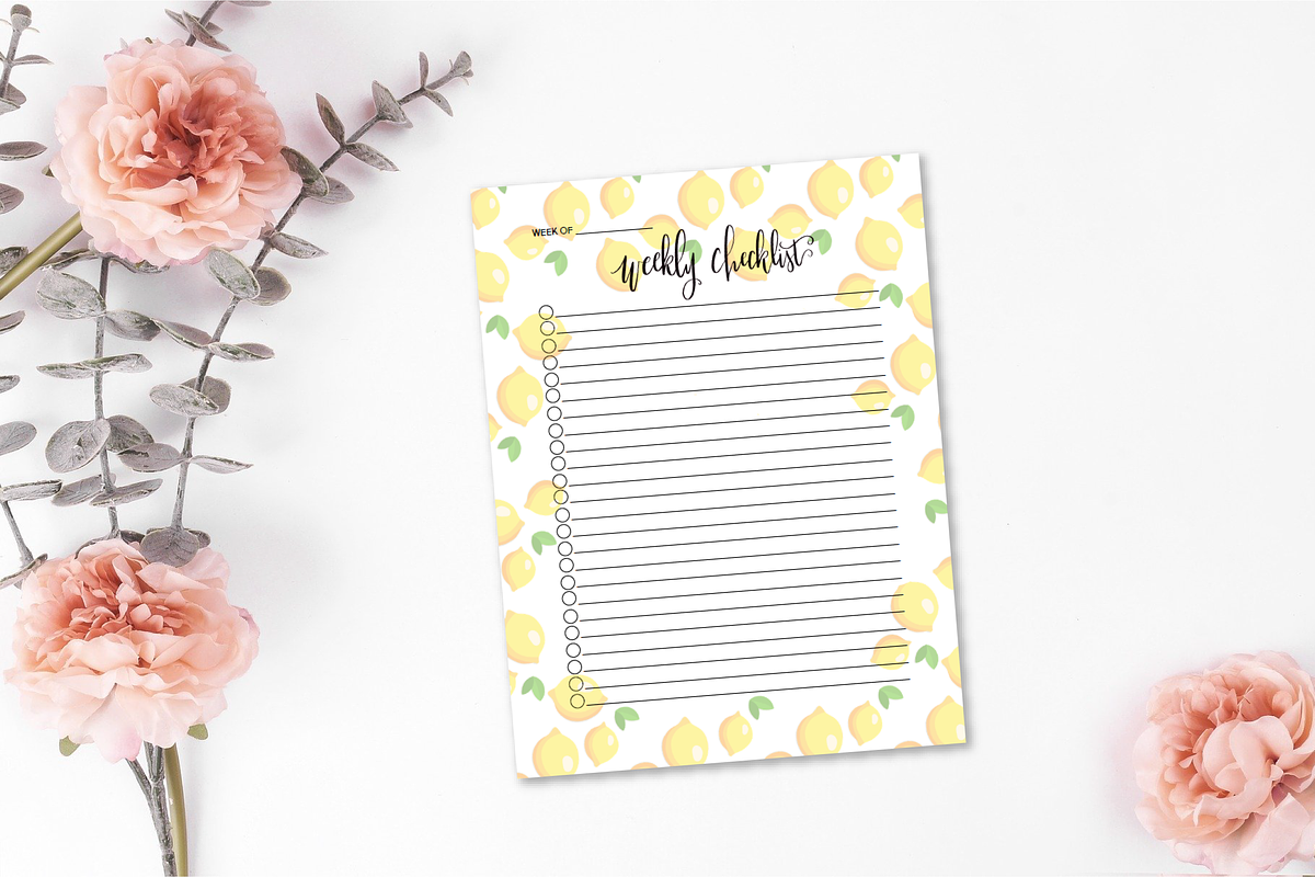 Weekly Checklist - Lemons, a Stationery Template by Genesis Printables
