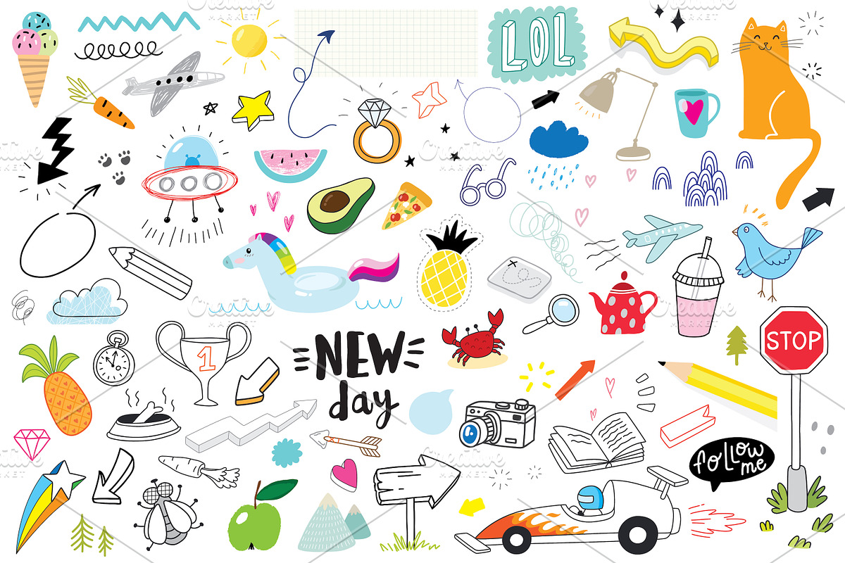 doodle set 2 (80 objects), an Outline Icon by artnLera (Photo 2 of 2)