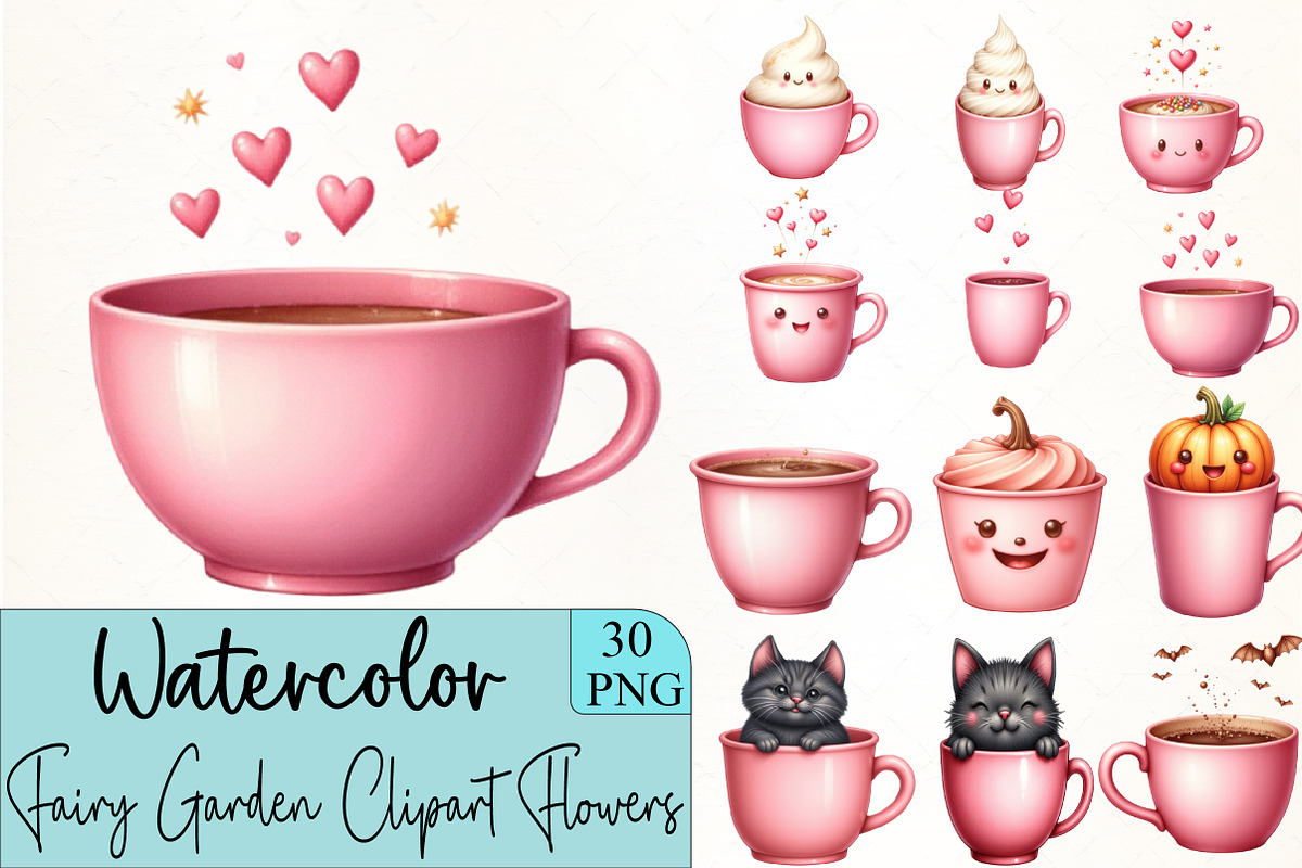 Fairy Garden Clipart Flowers Clipart, an Illustration by CrexoraLab (Photo 1 of 5)