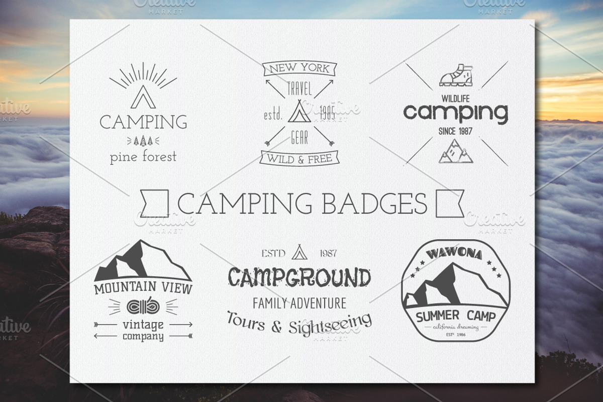 Outdoor Camping Badges and Logos, an Object Graphic by JeksonGraphics (Photo 2 of 2)
