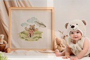 SALE Summer baby bear trip clipart, an Animal Illustration by 60secondsArt (Thumbnail 9 of 11)