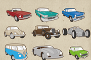 9 Retro Vintage Car - editable color, an Object Graphic by HVF Studio (Thumbnail 2 of 5)