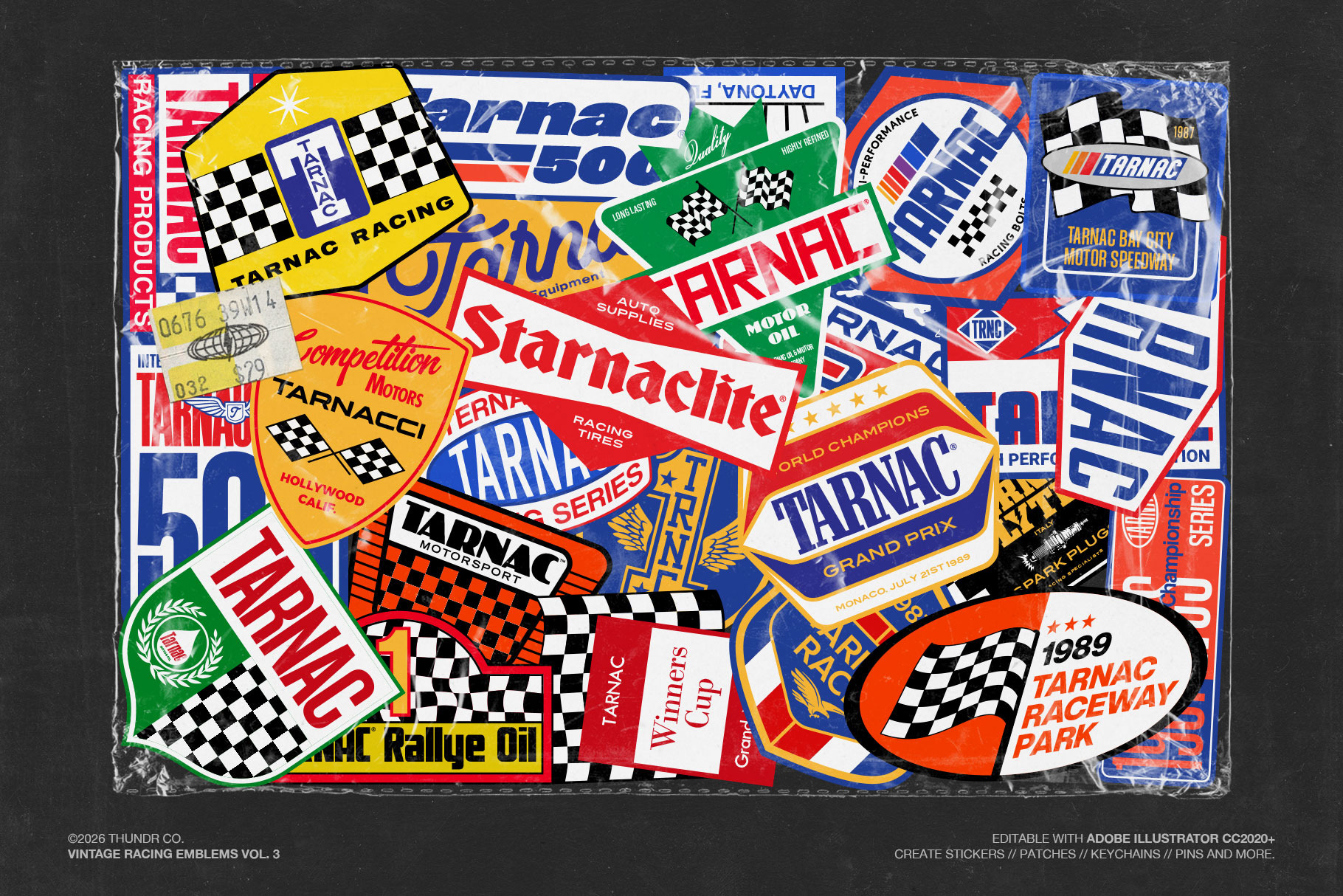 TARNAC | Vintage Racing Emblems v.3, an Object Graphic by Thundr Co.