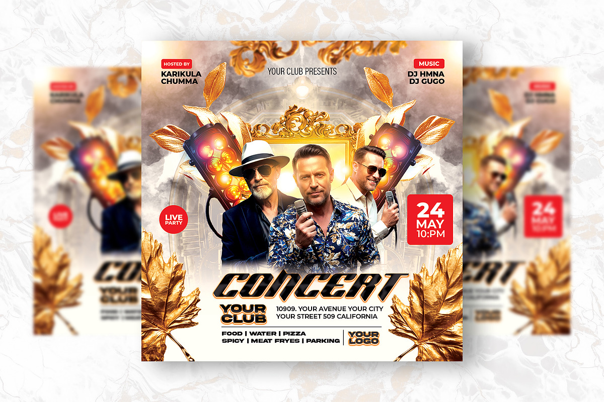 Song Concert Party Flyer Design, a Flyer Template by Shajib Shikder (Photo 2 of 2)