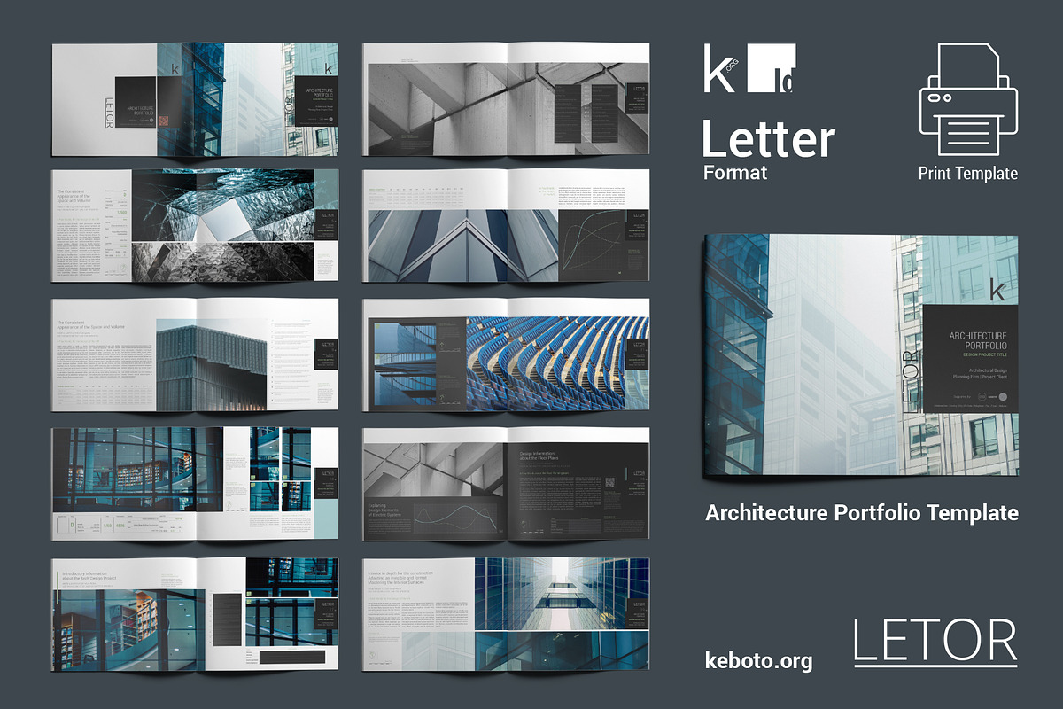LeTOR Architecture Portfolio US, a Print Template by Keboto