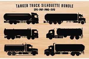 Tanker Truck Silhouette Vector Set, a Transportation Illustration by Gfx Expert Team