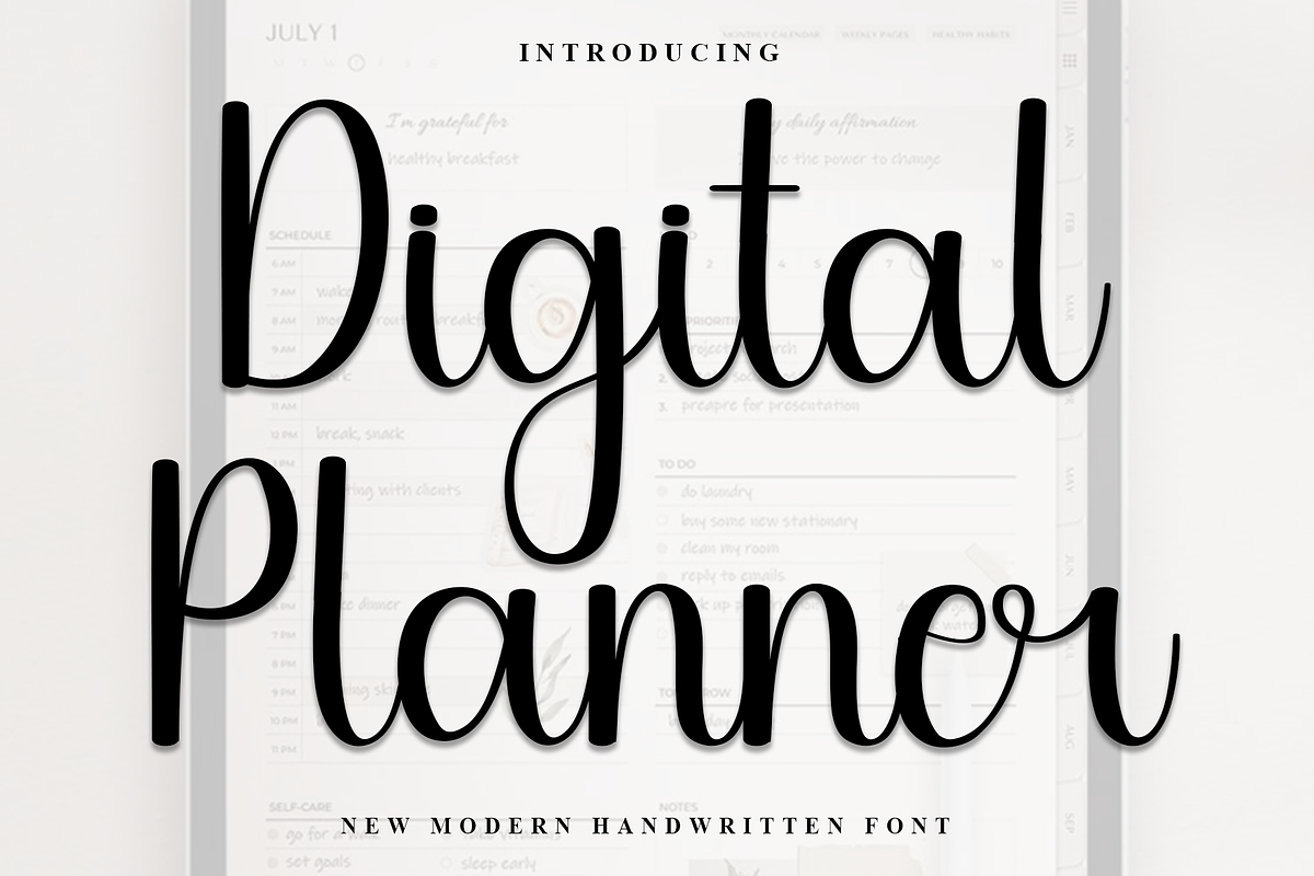 Digital Planner, a Handwritten Font by InermediaSTUDIO (Photo 1 of 8)