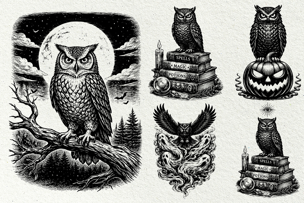 Halloween Owl SVG Graphics, a Seasonal Illustration by DENIDigitalArtSudio (Photo 5 of 6)