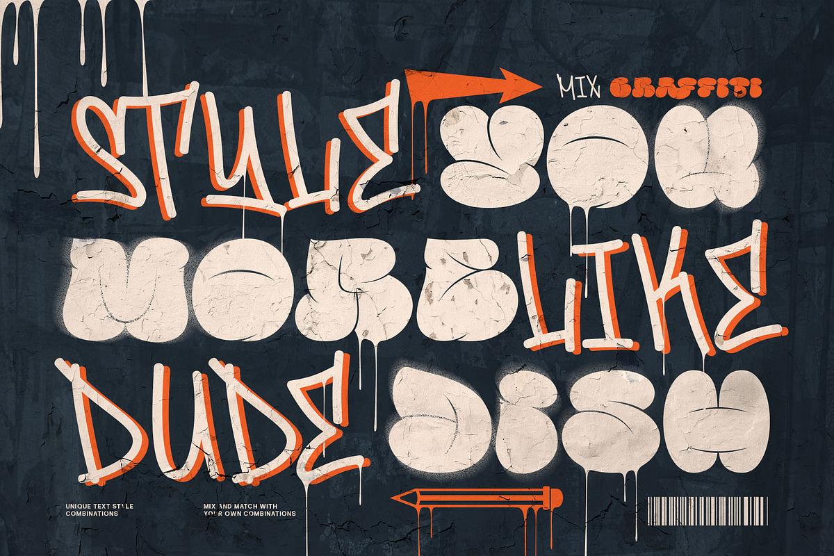 Famous Bomber Graffiti Mix Font, a Handwritten Font by alit design (Photo 8 of 30)