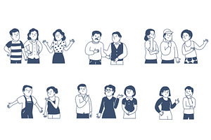 Doodle people talking. Friends, a Person Illustration by LadadikArt