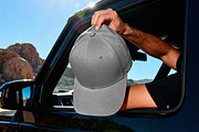 Baseball Cap Mockup in Desert Road, a Hat Mockup by Design Squad (Thumbnail 2 of 4)