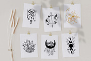 Moon flowers - celestial graphic kit, an Illustration by My Space Garden (Thumbnail 6 of 18)
