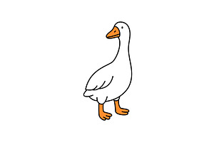 Standing goose in side profile, an Animal Illustration by GraphiShop