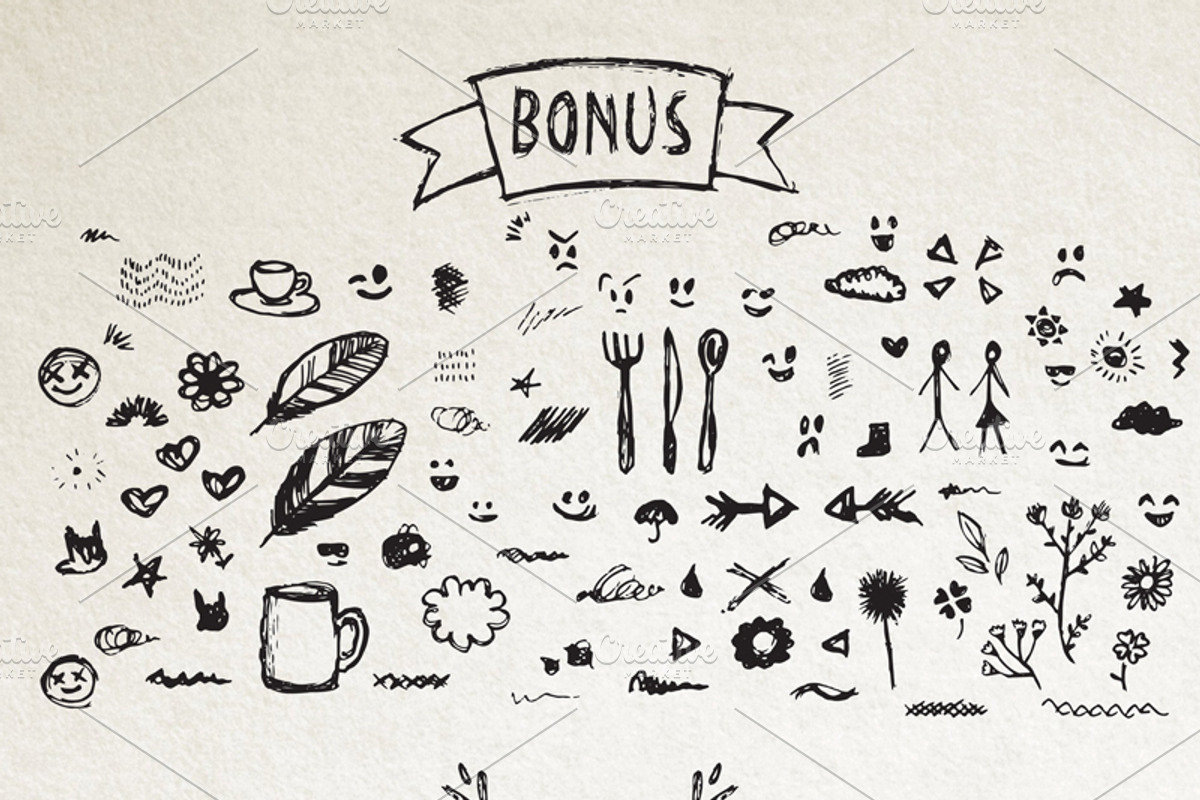 Stobau font + extras, modern font preview 7
