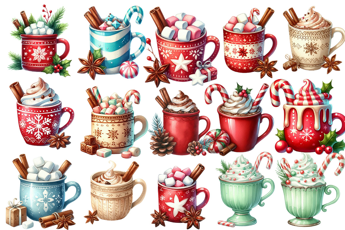 Hot Chocolate Christmas  clipart, an Illustration by Designworld (Photo 2 of 5)