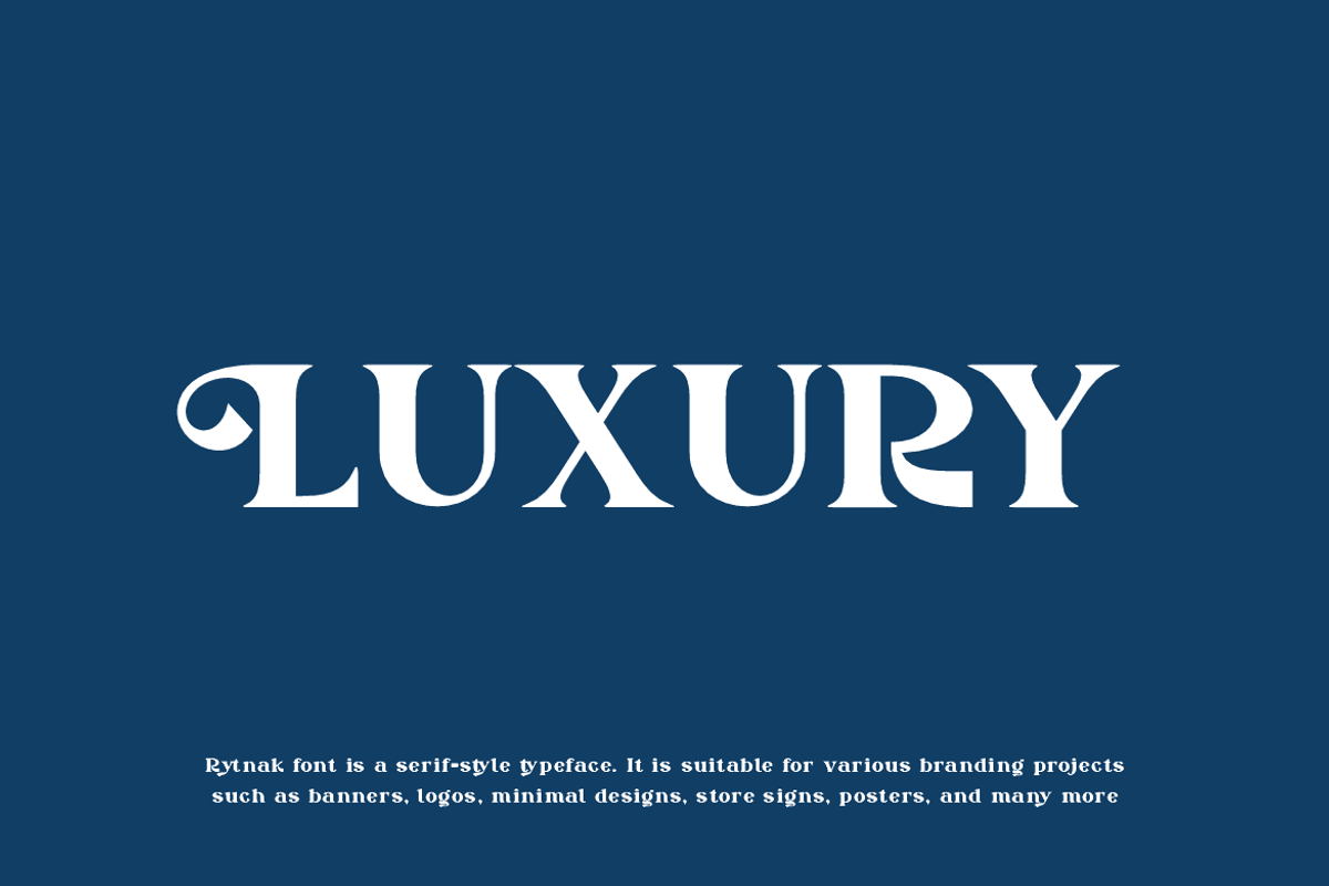 Rytnak - Luxury Retro Font, a Serif Font by QR Design Studio (Photo 4 of 15)