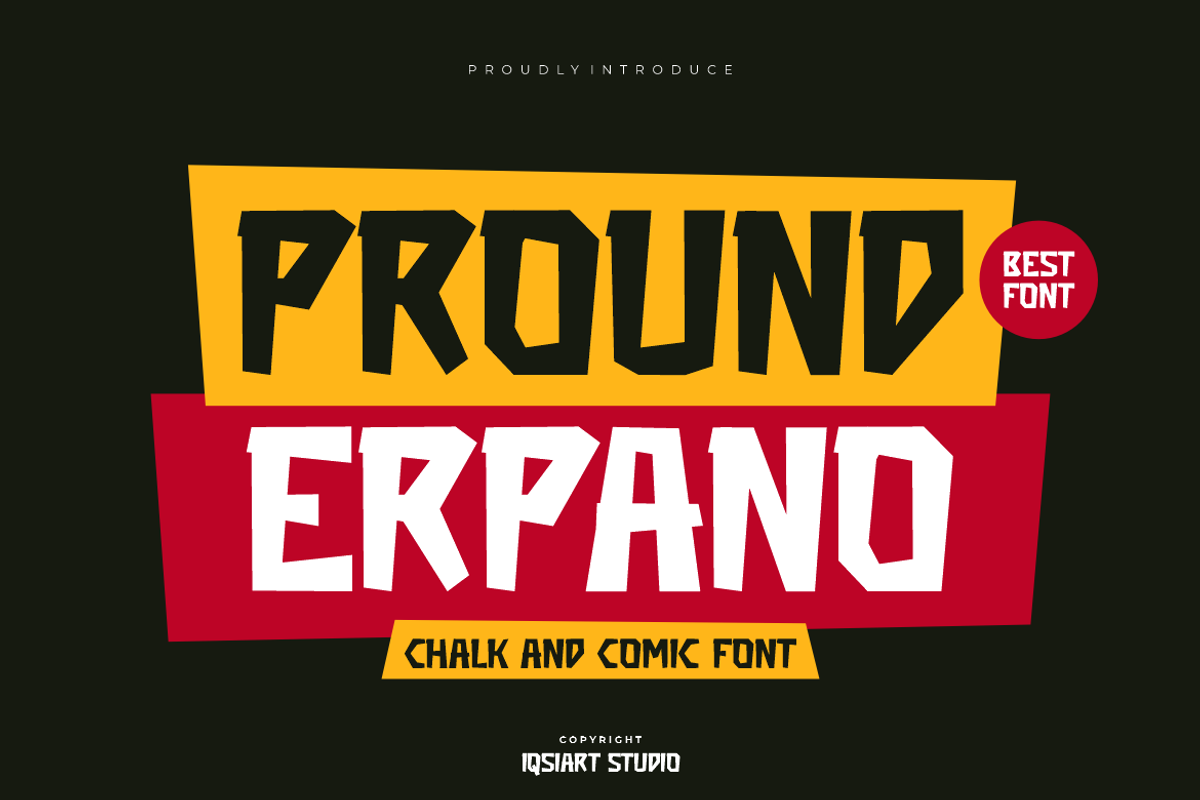 Pround Erpano - Comic Font, a Sans Serif Font by Iqsiart Studio (Photo 1 of 6)