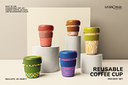Reusable Coffee Cup Mockup Set, a Cups & Container Mockup by Mirachma Project (Thumbnail 1 of 8)