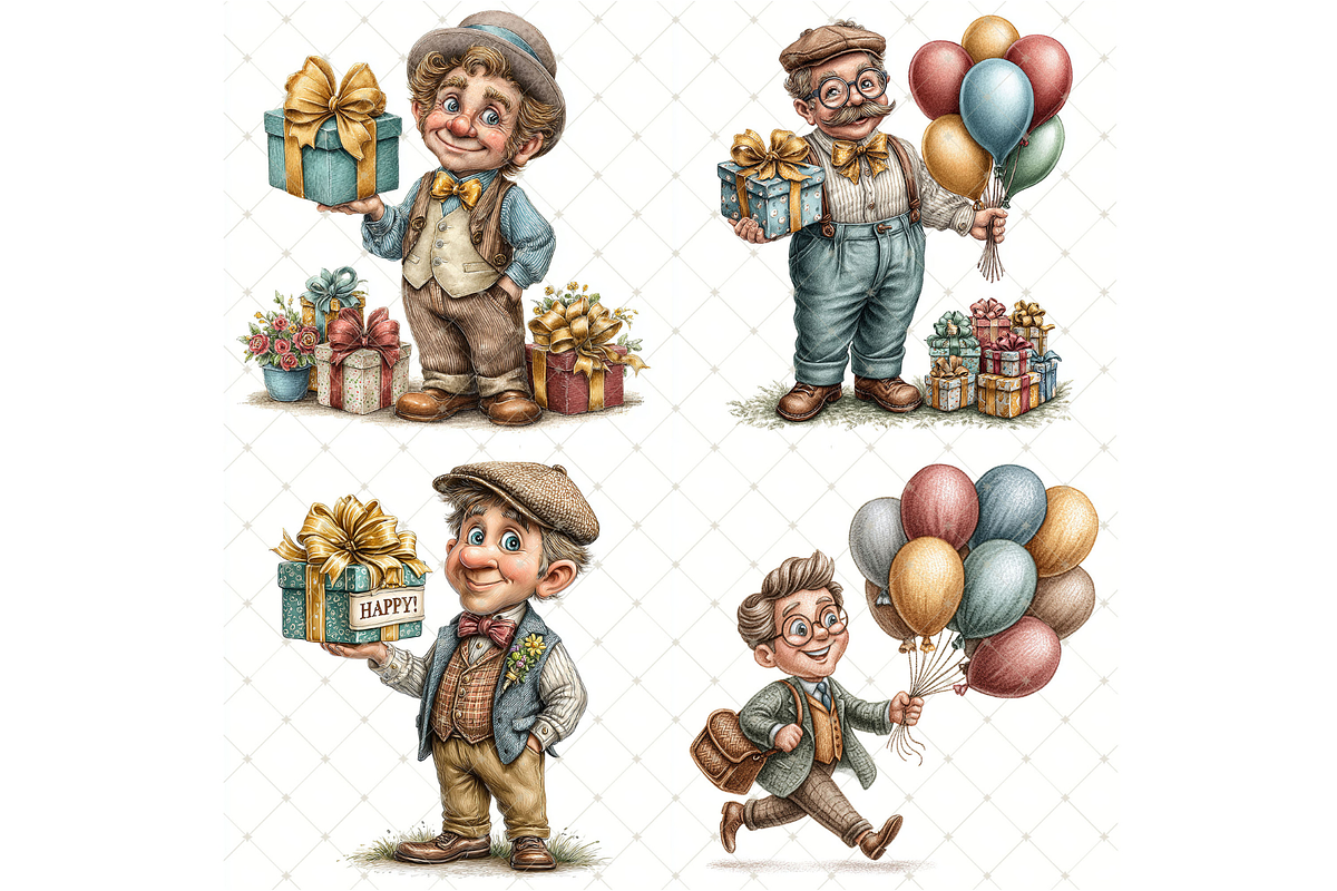 Man's Birthday Clipart JPG, a Person Illustration by Memories By Lea (Photo 3 of 20)