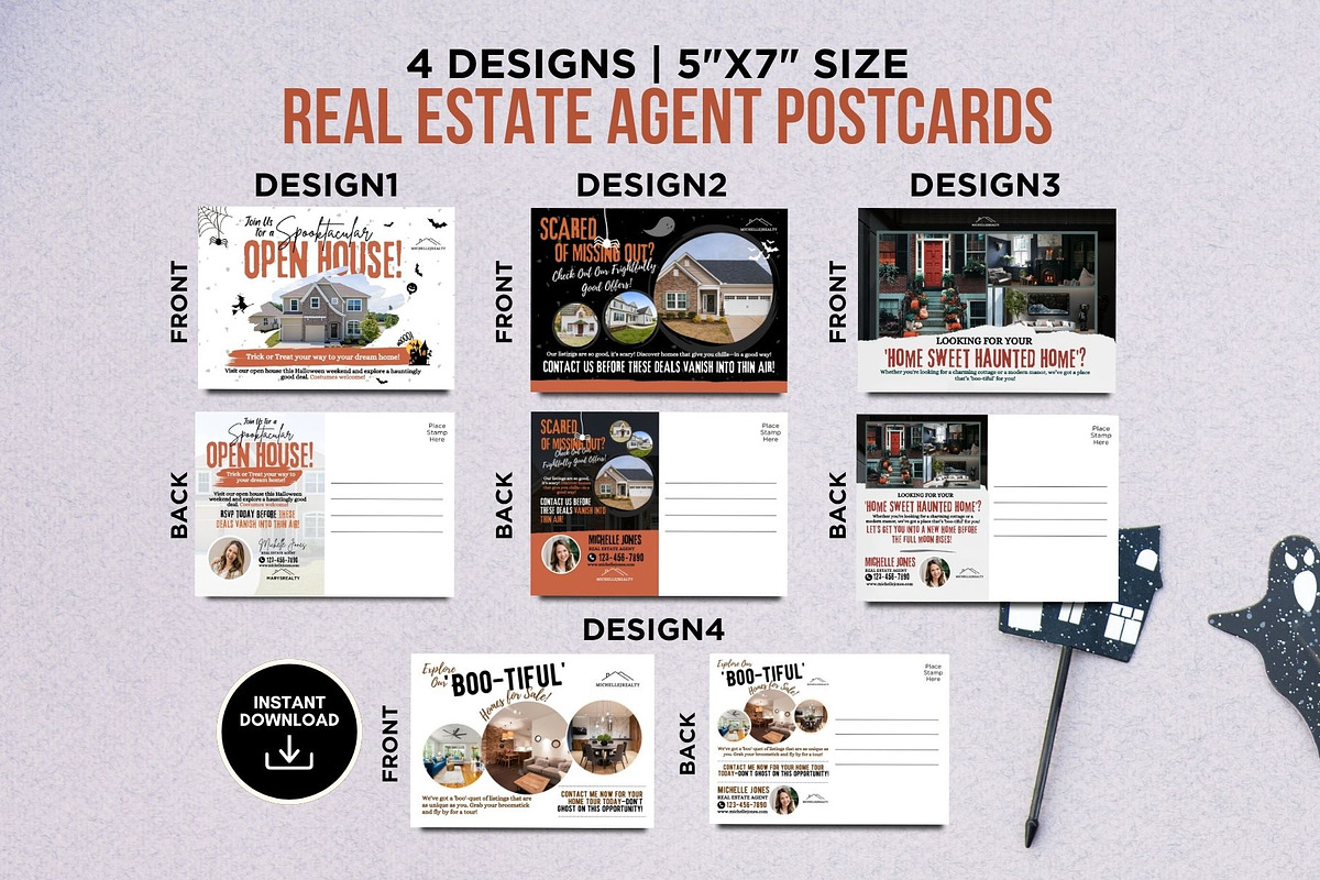 Real Estate Halloween Postcards preview 2
