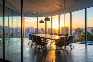 Empty Luxury Boardroom at Sunset, a Business Photo by Davizro's Market