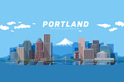 Portland Oregon skyline illustration, an Illustration by Sky and glass (Thumbnail 2 of 7)