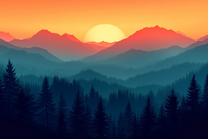 View on a sunrise in mountains, a Nature Photo by MistyDay