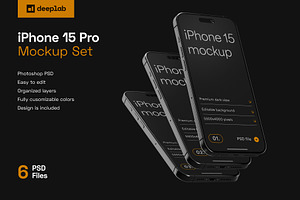 iPhone 15 Pro Mockup Set