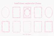 Pink Frames Watercolor Hand Drawn, an Object Graphic by Solo Art Original (Thumbnail 3 of 9)