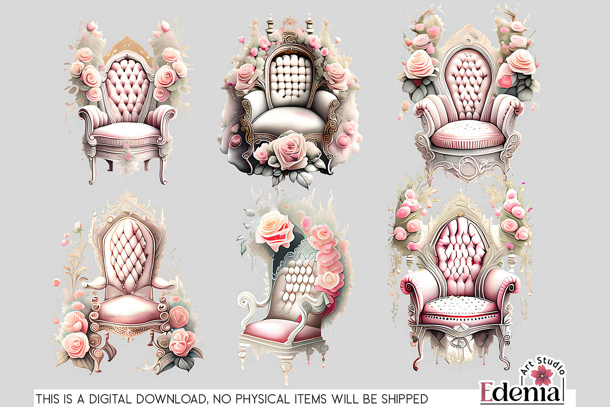 Vintage Romantic Clipart Bundle, a Decorative Illustration by EdeniaArtStudio (Photo 9 of 13)