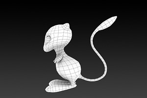 Low Poly Mew 3D Model