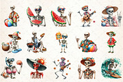 Funny Summer Skeleton Clipart, an Illustration by Rose Art (Thumbnail 2 of 7)