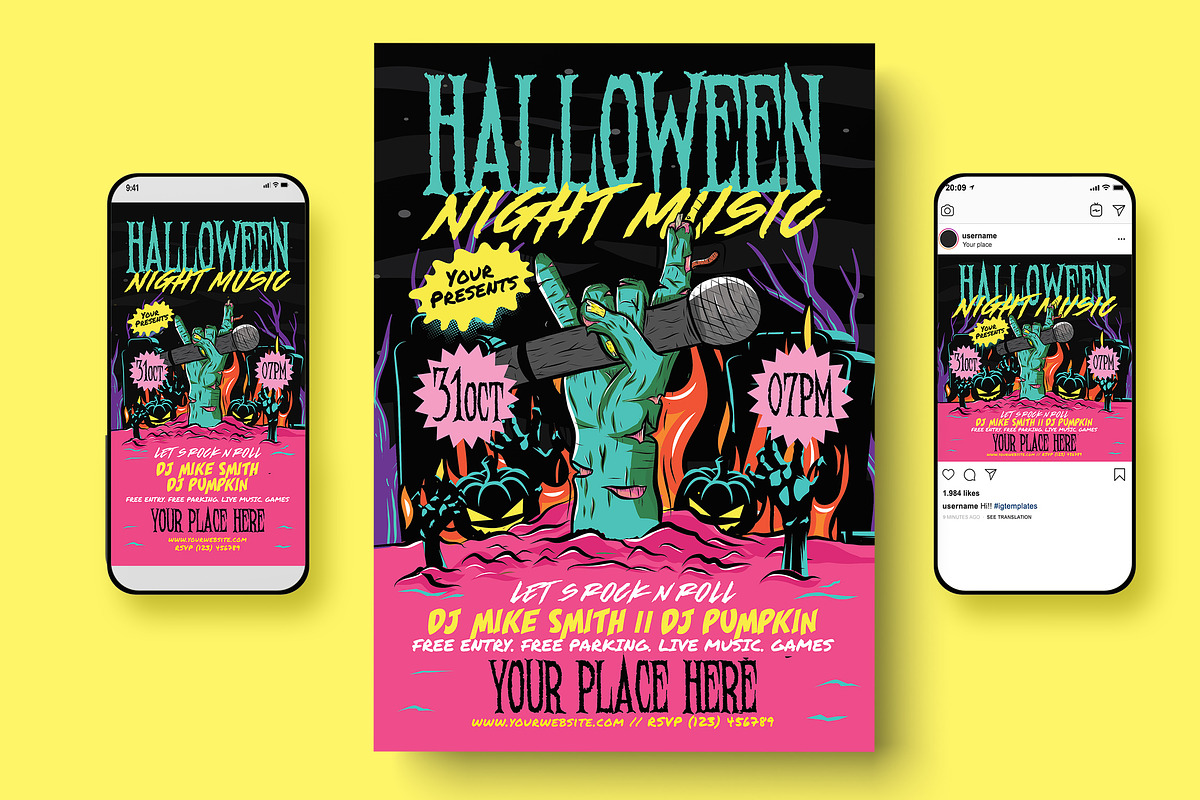 Halloween Music Flyer, a Flyer Template by Creativestoree (Photo 3 of 5)