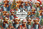 Cute Christmas Highland Cow  Sublima, an Illustration by SVGArt (Thumbnail 1 of 3)