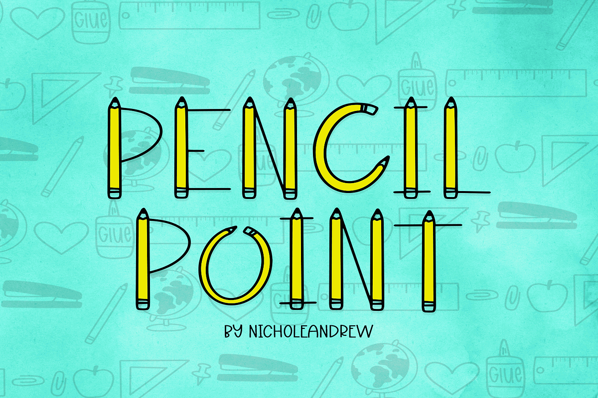 Pencil Point: A Font With Doodles, a Symbol Font by NicholeAndrew (Photo 1 of 5)