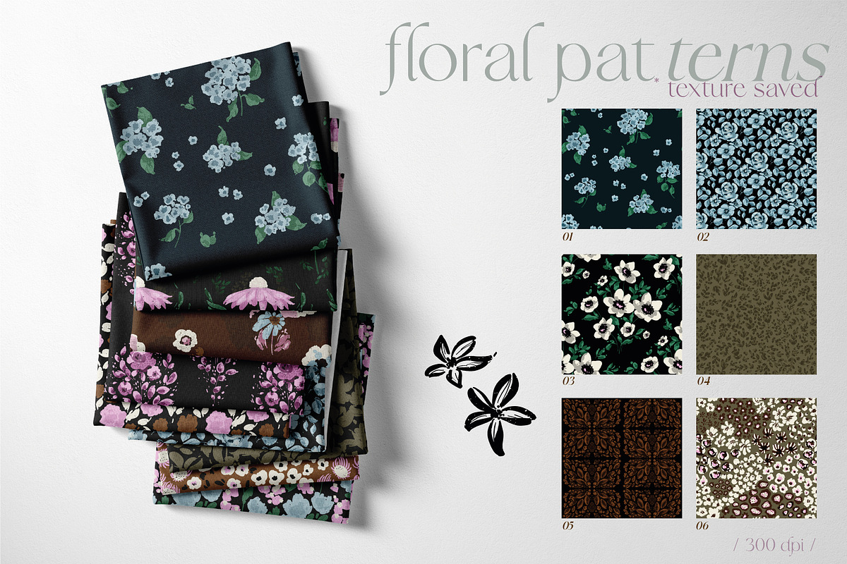 Secret garden. Floral patterns, a Pattern Graphic by PaperJamLab (Photo 2 of 12)