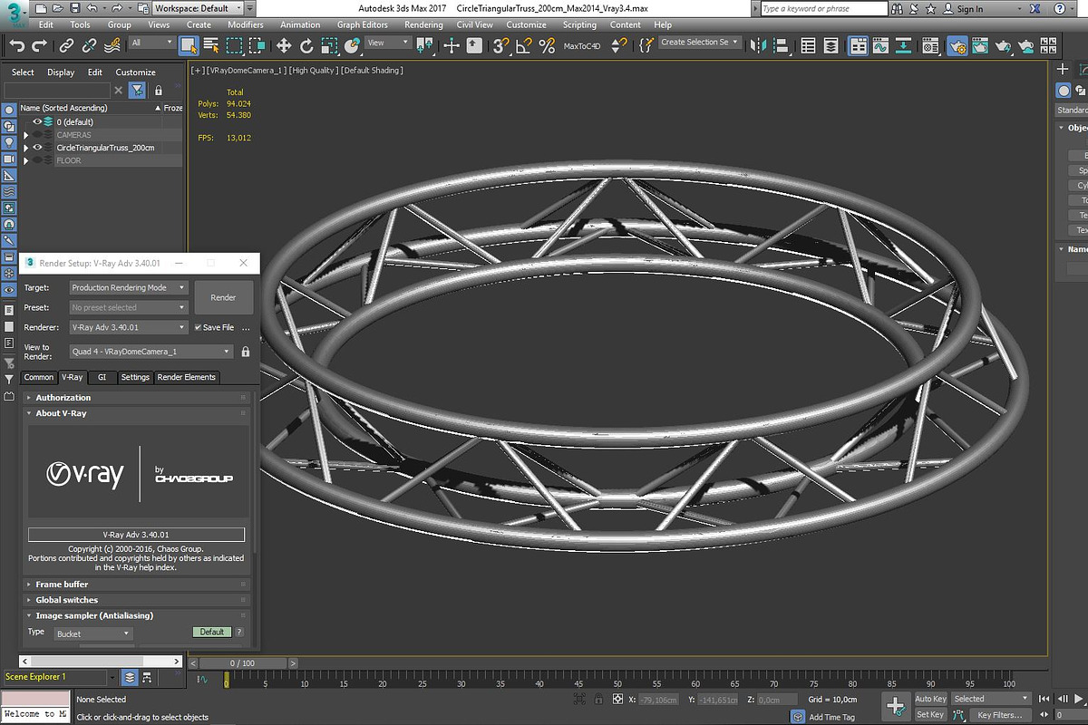 Circle Triangular Truss 200cm, an Object 3D Model by akerStudio (Photo 10 of 14)