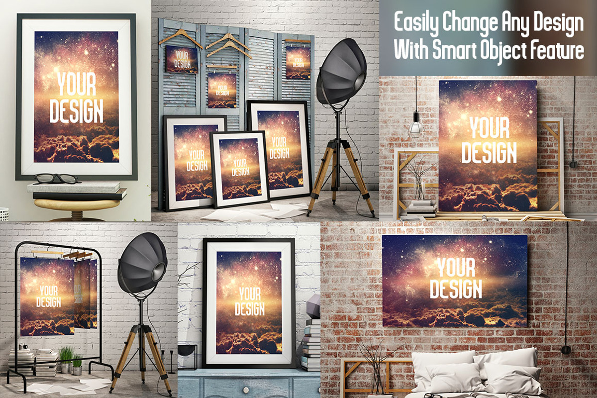 Canvas Poster Mock Up V1, a Print Template by Pixel Place (Photo 3 of 6)
