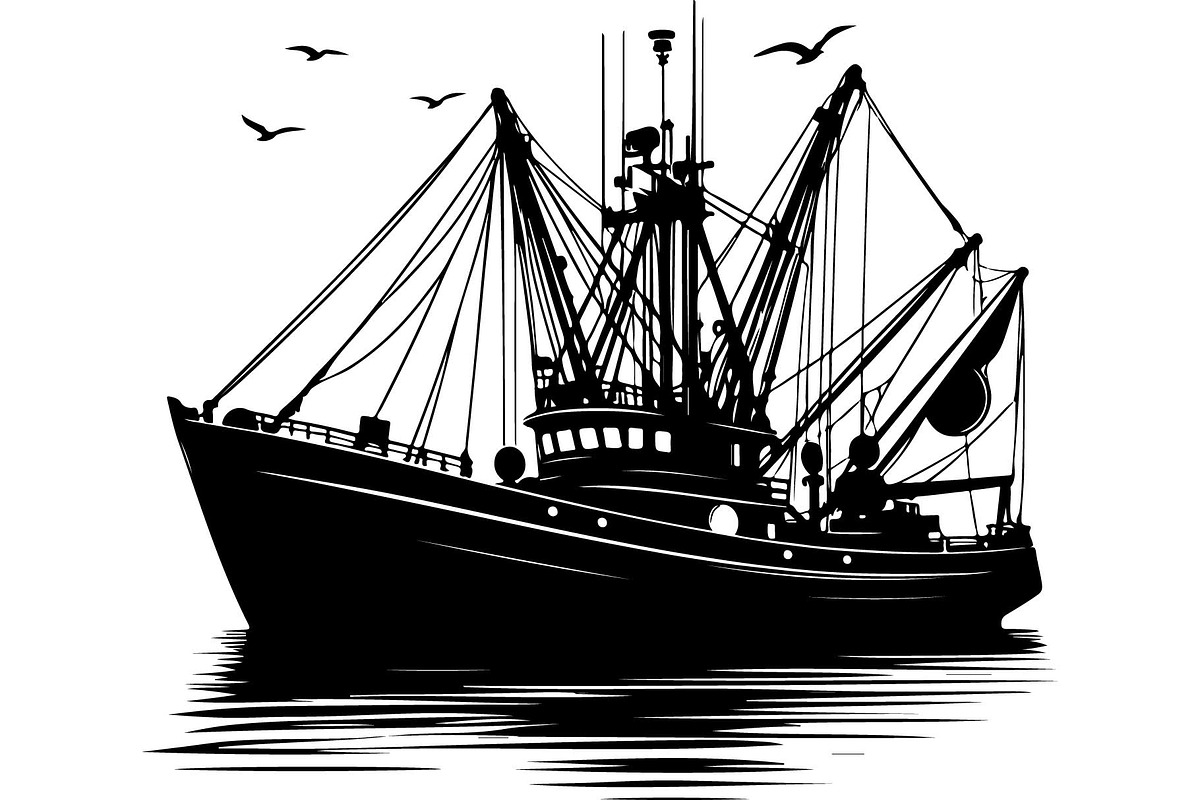 Black Fishing Boat Bundle, an Object Graphic by jahid234 (Photo 13 of 13)