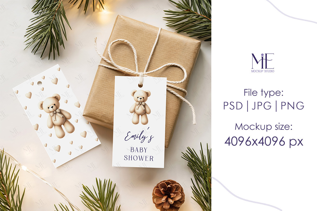 Elegant Holiday Gift Tag Mock up, a Mockup by Mie Mockup Studio (Photo 3 of 7)