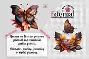 Fall Butterflies Clipart Sublimation, an Animal Illustration by EdeniaArtStudio (Thumbnail 2 of 4)