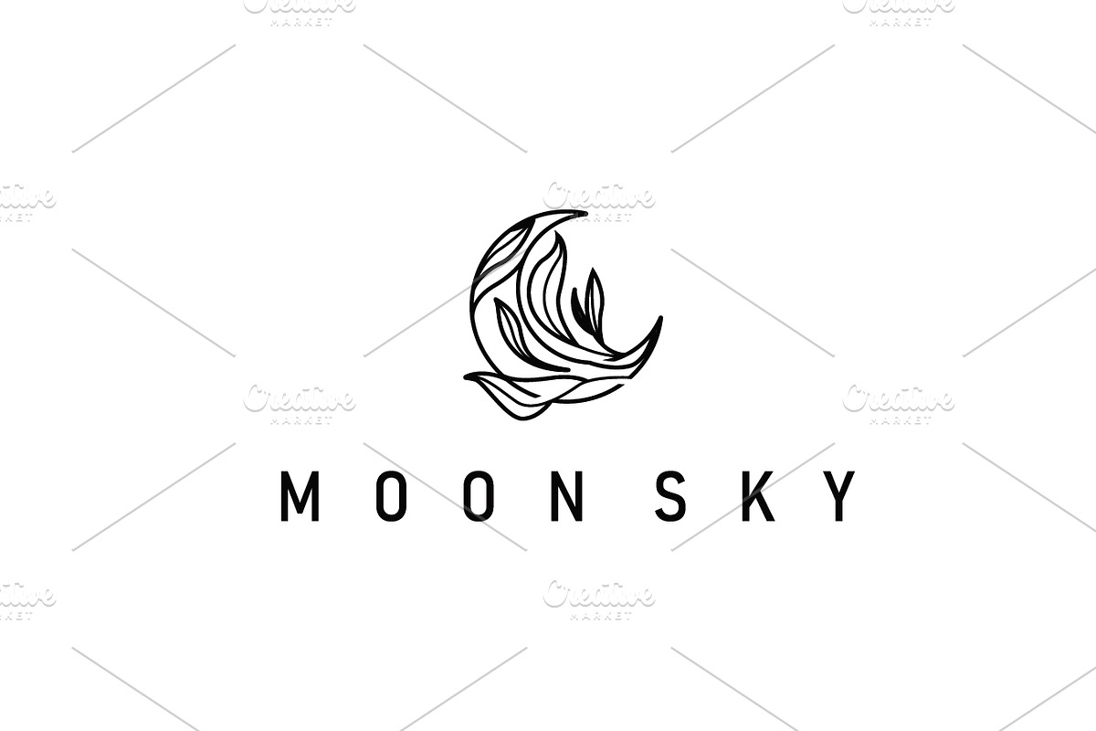 simple minimalist moon logo design, a Branding & Logo Template by Maylianaw28