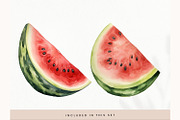 Watercolor Fruit Clipart, Fresh PNG, a Decorative Illustration by illuztrate (Thumbnail 8 of 13)