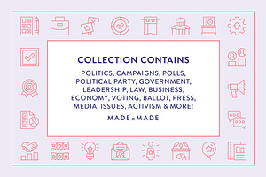 Politics Line Icons