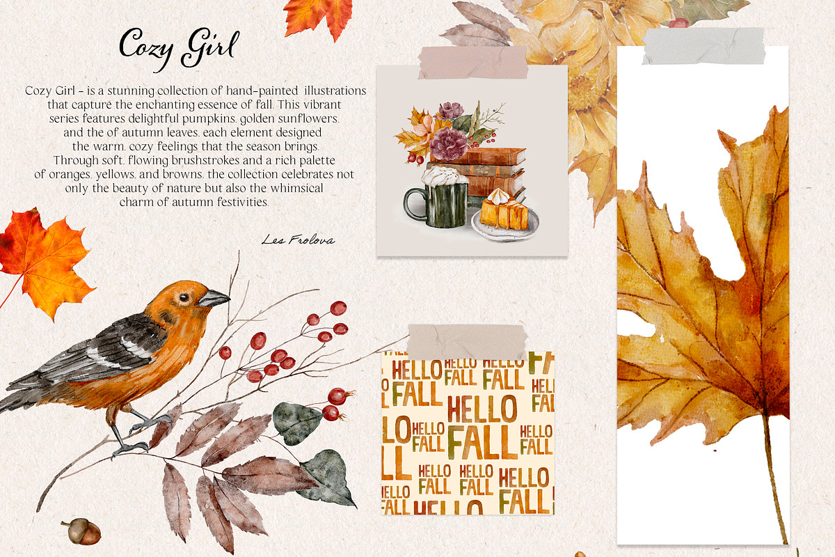 Cozy Girl-Autumn Collection, a Decorative Illustration by Les Frolova (Photo 2 of 11)