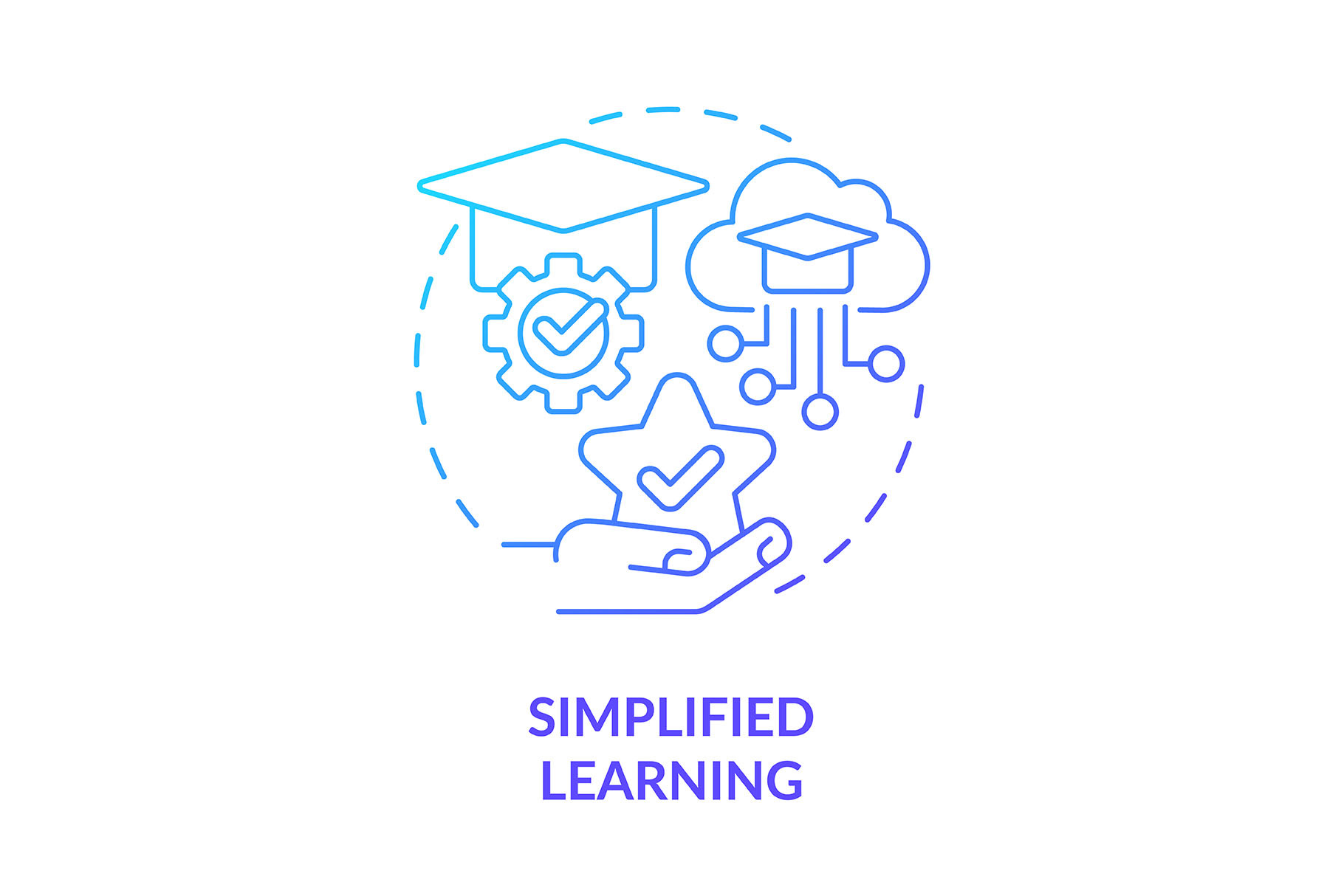 Simplified learning blue gradient, an Icon by IMG Visuals