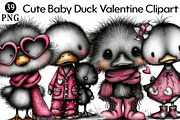Cute Baby Duck Valentine Clipart, an Illustration by Daily.Designs (Thumbnail 1 of 5)